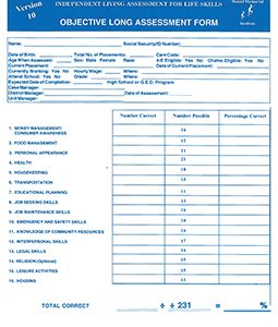 Preview of Objective Long ILS Assessment form